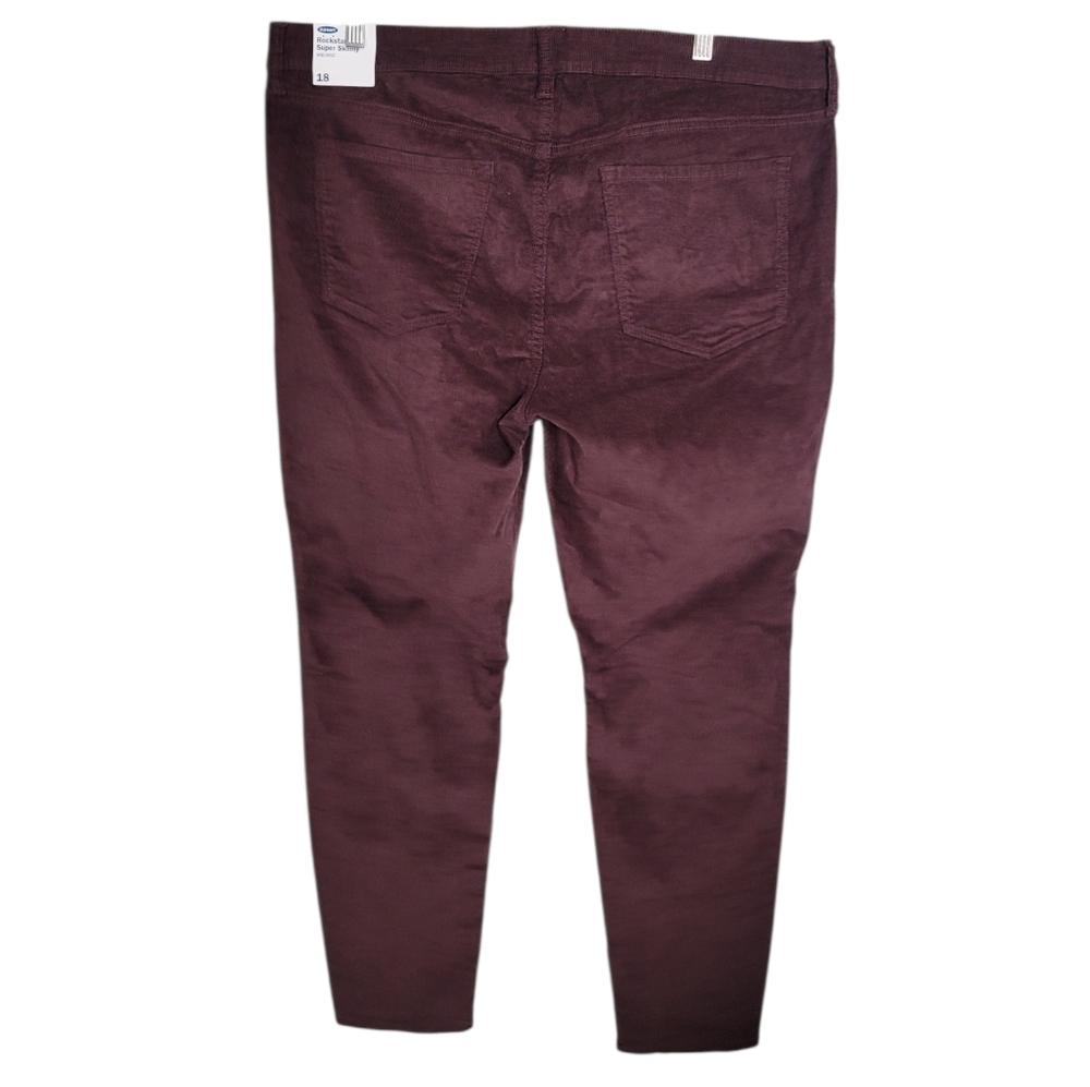 🆕️ Old Navy Mid-Rise Rockstar Super Skinny Corduroy Pants in Brown Tupelo - Picture 9 of 12